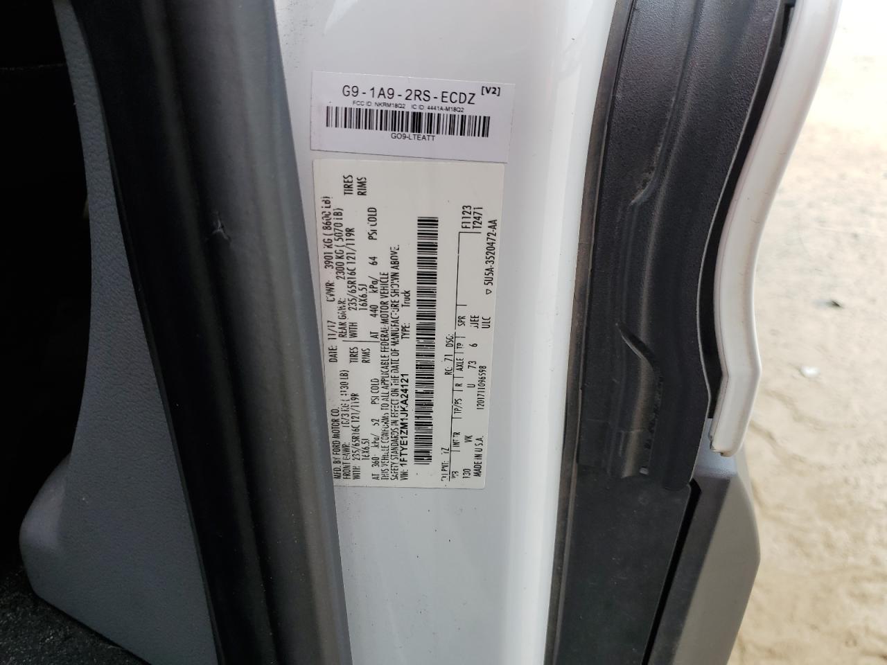 2018 Ford Transit T-150 VIN: 1FTYE1ZM1JKA24121 Lot: 93483725