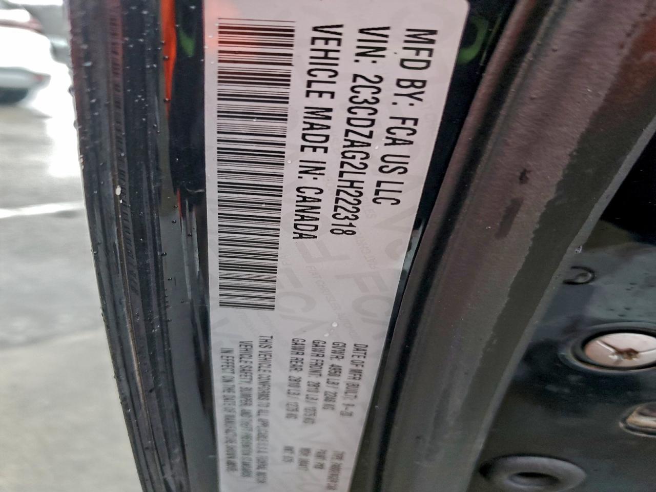 2020 Dodge Challenger Sxt VIN: 2C3CDZAG2LH222318 Lot: 94069065