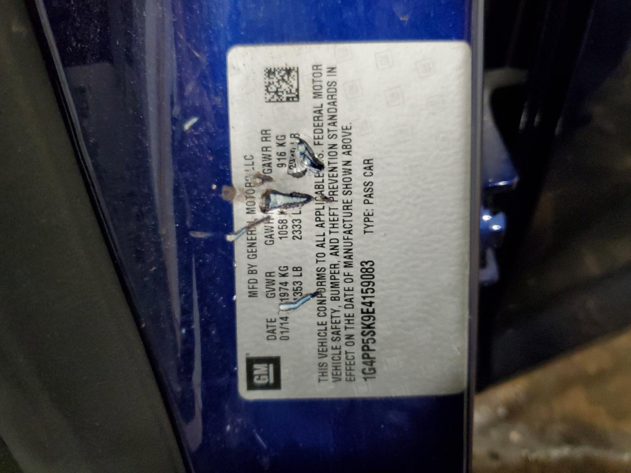 2014 Buick Verano VIN: 1G4PP5SK9E4159083 Lot: 91203805