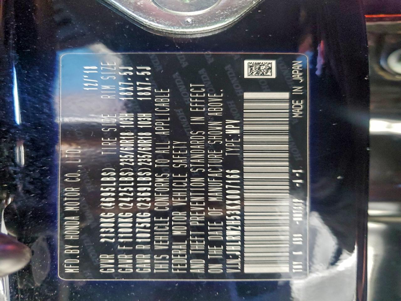 2019 Honda Cr-V Ex VIN: JHLRW2H53KX007166 Lot: 93183245