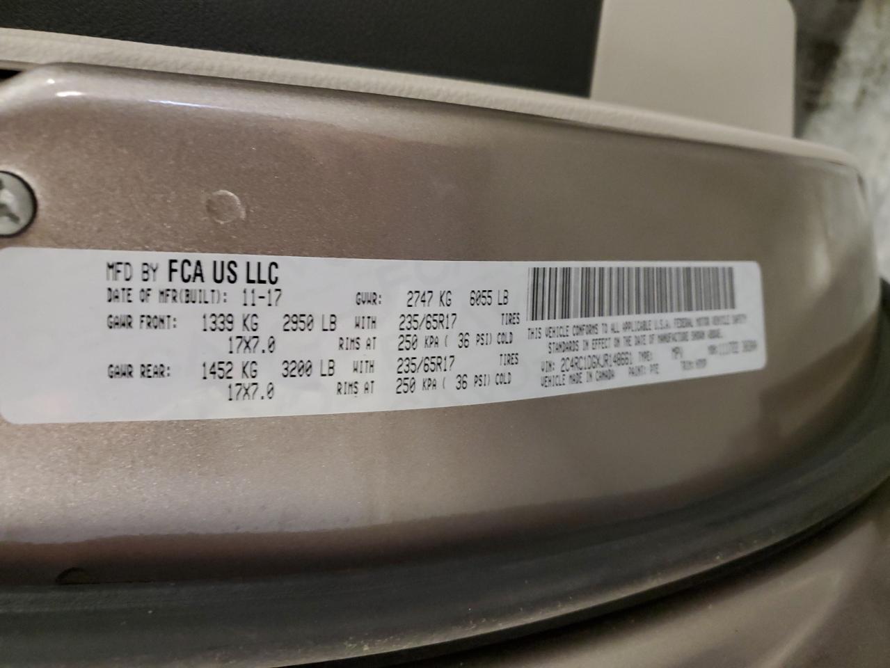 2018 Chrysler Pacifica Touring VIN: 2C4RC1DGXJR148661 Lot: 91859935