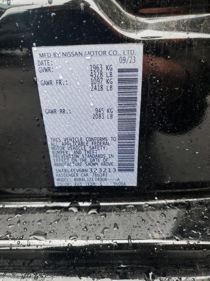 2024 Nissan Altima Sl VIN: 1N4BL4EV6RN323213 Lot: 91617255