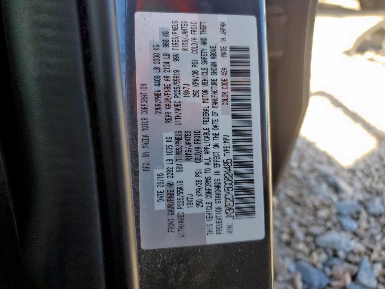 2016 Mazda Cx-5 Gt VIN: JM3KE2DY5G0824485 Lot: 90613005