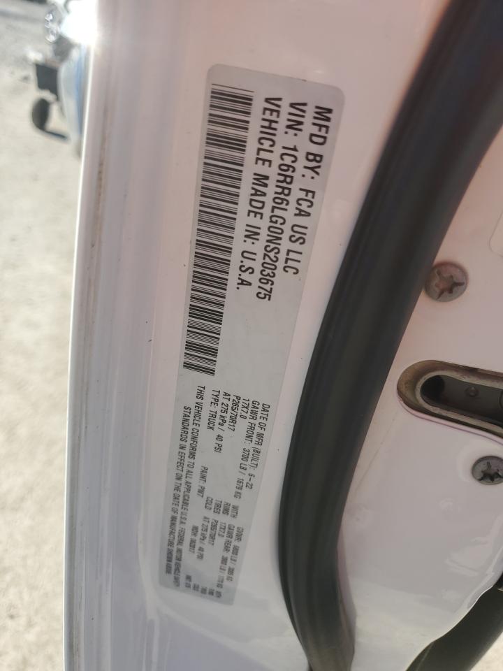 2022 Ram 1500 Classic Slt VIN: 1C6RR6LG0NS203675 Lot: 91044665