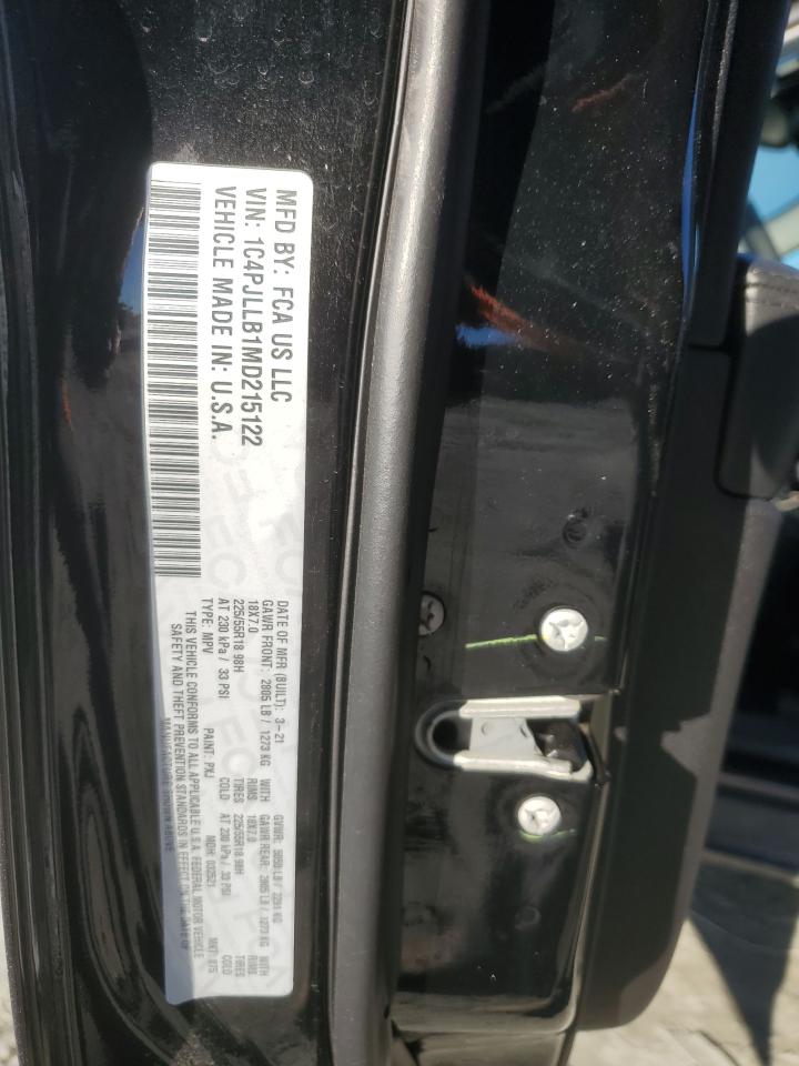 2021 Jeep Cherokee Latitude Plus VIN: 1C4PJLLB1MD215122 Lot: 90886515