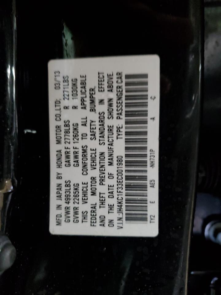 2014 Acura Rlx VIN: JH4KC1F33EC001980 Lot: 92813295