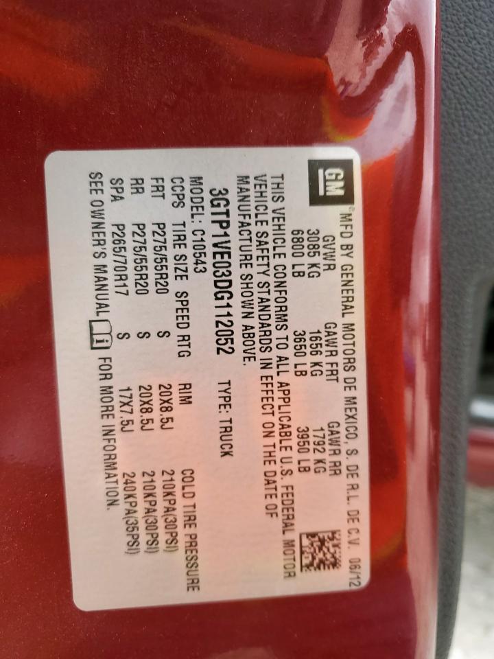 2013 GMC Sierra C1500 Sle VIN: 3GTP1VE03DG112052 Lot: 93566525