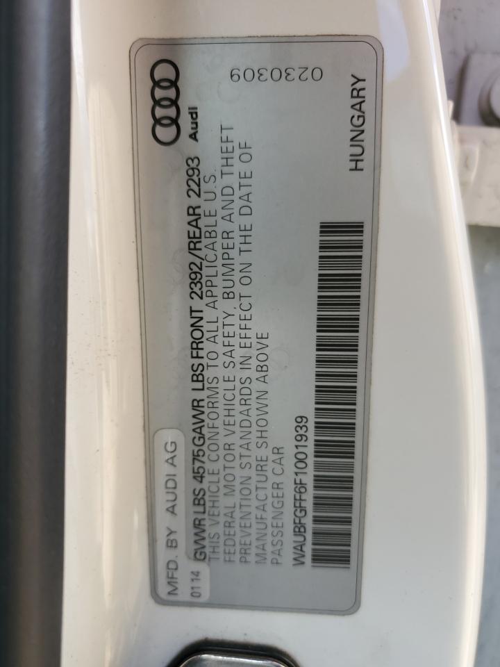 2015 Audi A3 Premium VIN: WAUBFGFF6F1001939 Lot: 91647375