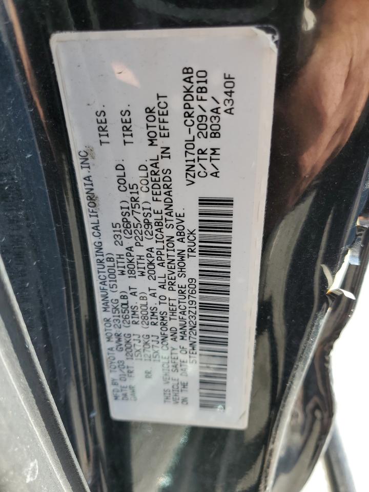 2003 Toyota Tacoma Xtracab VIN: 5TEWN72N23Z197609 Lot: 93291575