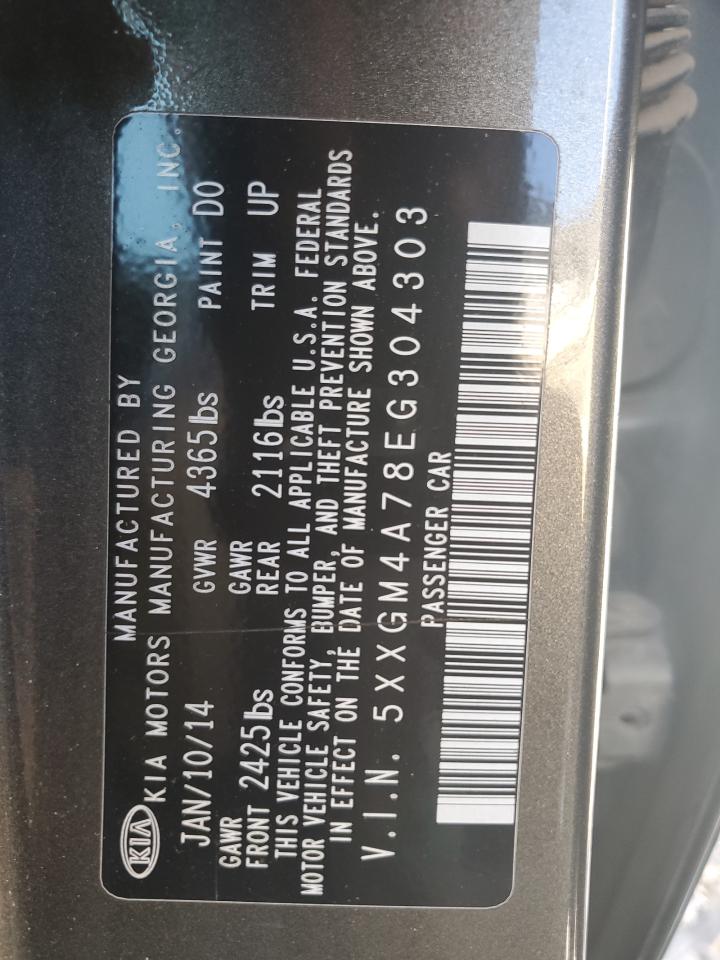 2014 Kia Optima Lx VIN: 5XXGM4A78EG304303 Lot: 91410785