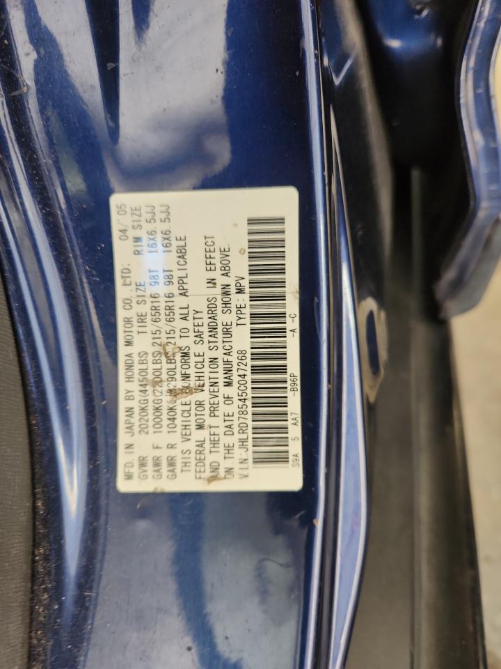 2005 Honda Cr-V Lx VIN: JHLRD78545C047268 Lot: 91030115