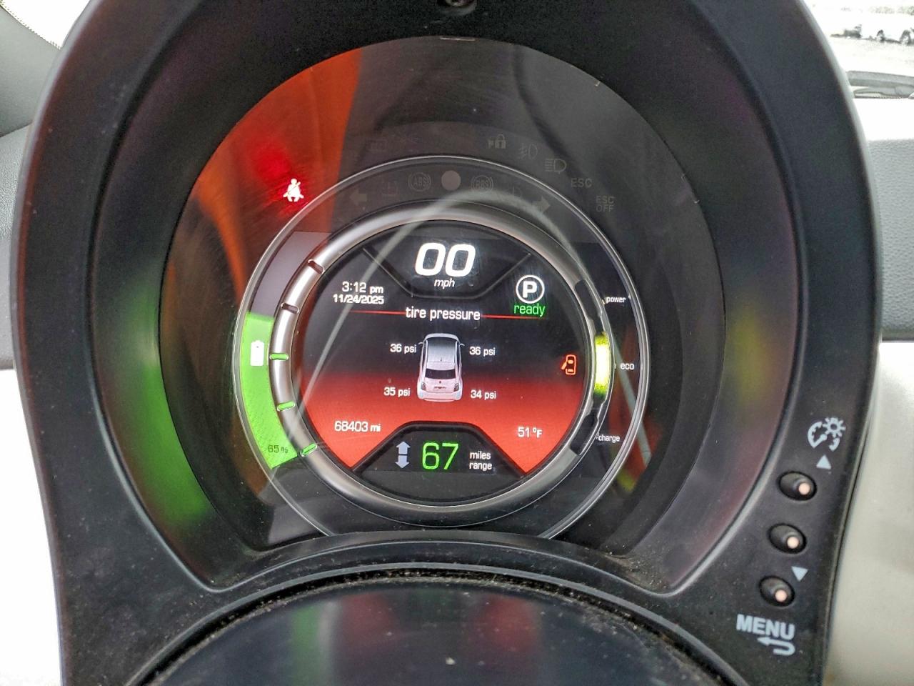 2017 Fiat 500 Electric VIN: 3C3CFFGE9HT611695 Lot: 93754345