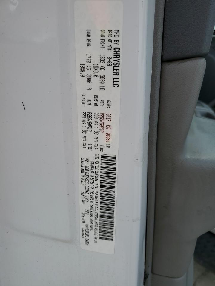 2008 Dodge Durango Sxt VIN: 1D8HB38N98F139942 Lot: 93155965