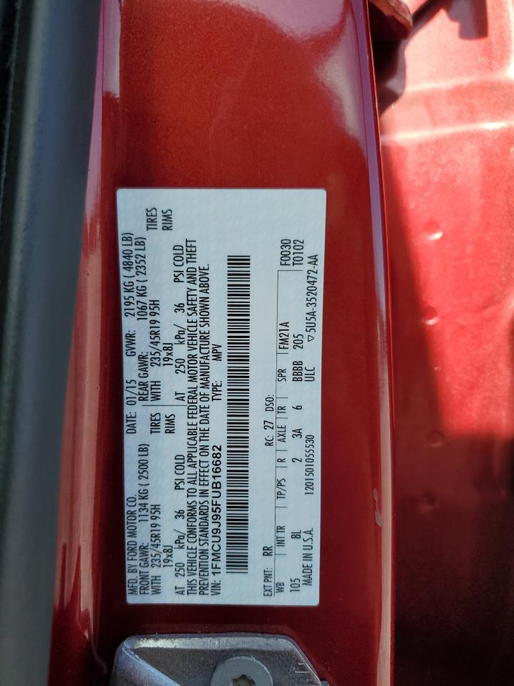 2015 Ford Escape Titanium VIN: 1FMCU9J95FUB16682 Lot: 92305425