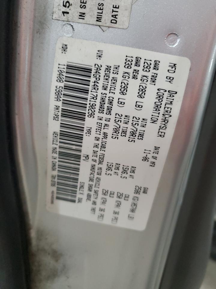 2007 Chrysler Town & Country Lx VIN: 2A4GP44R17R190296 Lot: 92648085