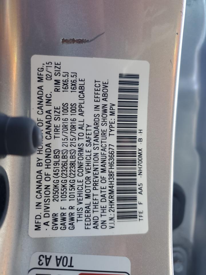 2015 Honda Cr-V Lx VIN: 2HKRM4H38FH636677 Lot: 91783915