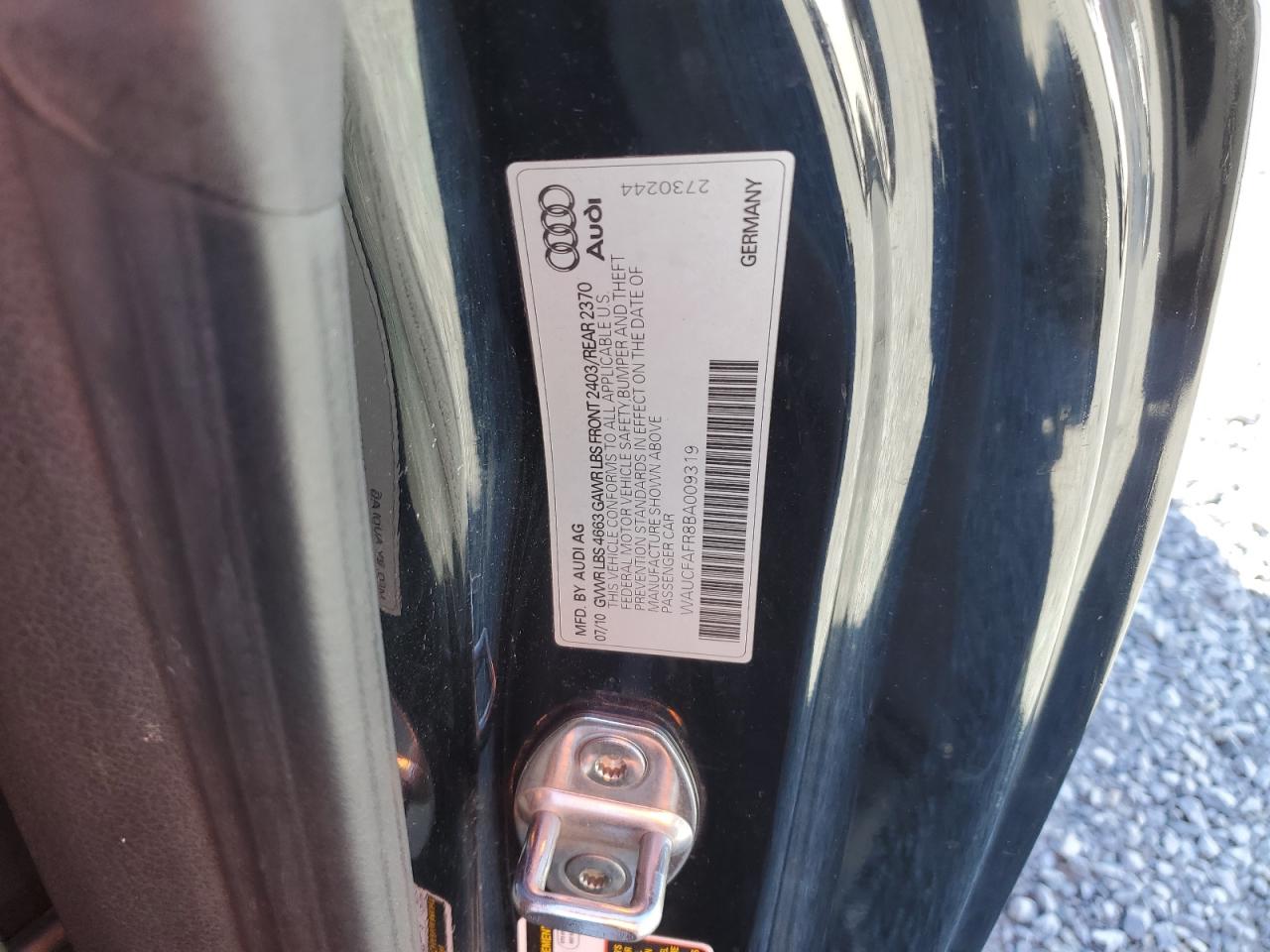 2011 Audi A5 Premium VIN: WAUCFAFR8BA009319 Lot: 91376685