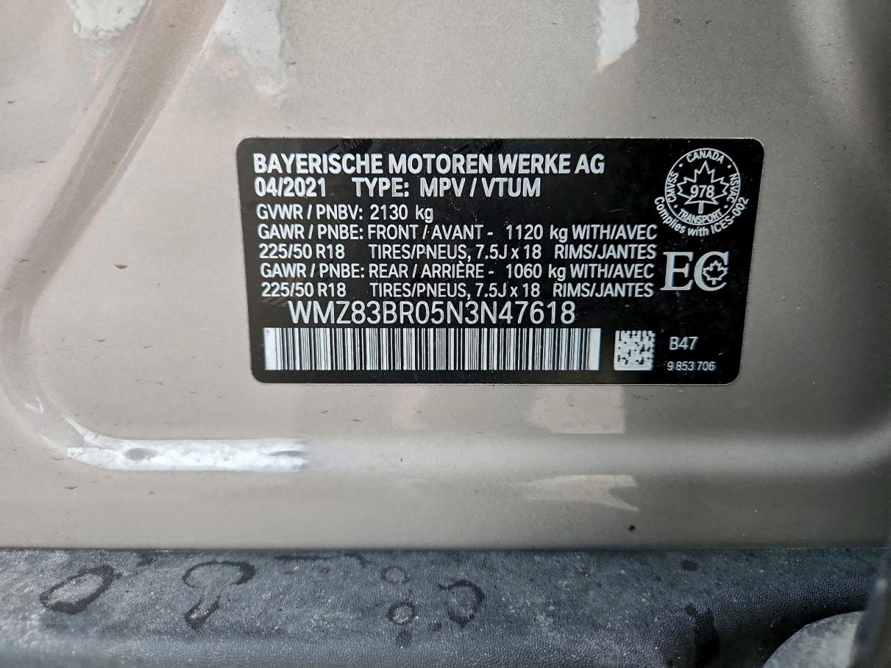 2022 Mini Cooper S Countryman All4 VIN: WMZ83BR05N3N47618 Lot: 93727705