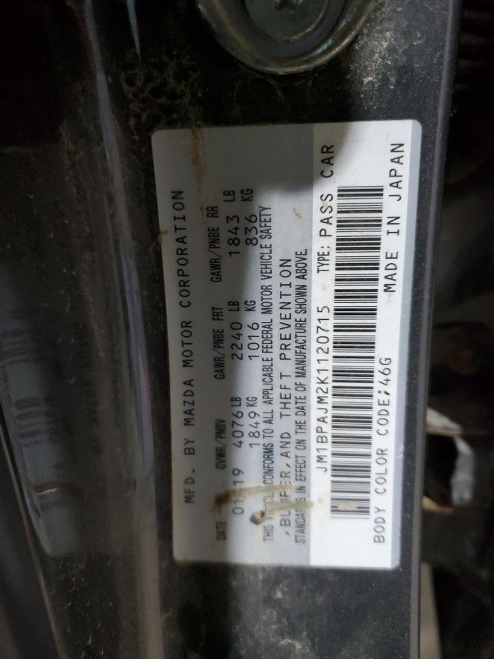 2019 Mazda 3 VIN: JM1BPAJM2K1120715 Lot: 91271755