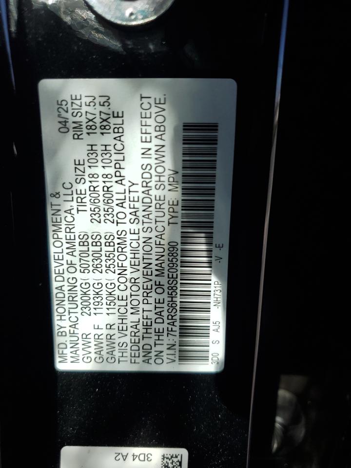 2025 Honda Cr-V Sport VIN: 7FARS6H58SE095890 Lot: 91230655