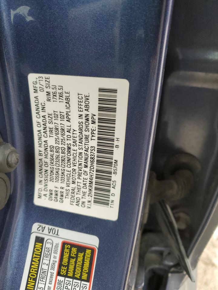 2013 Honda Cr-V Exl VIN: 2HKRM4H72DH683753 Lot: 92589305