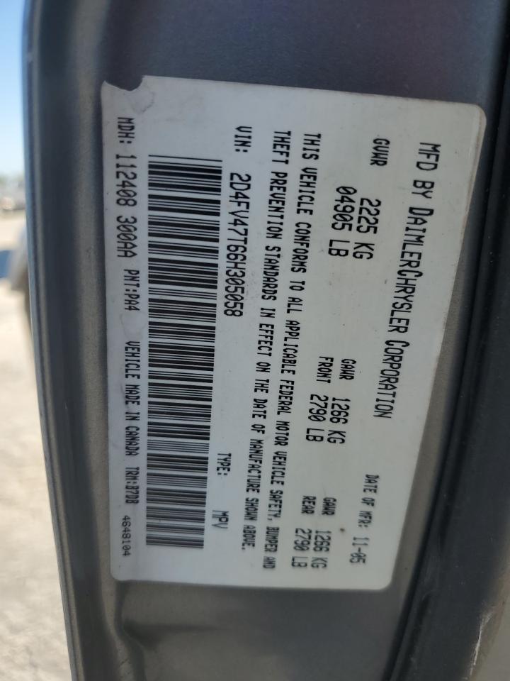 2006 Dodge Magnum Se VIN: 2D4FV47T66H305058 Lot: 92180285