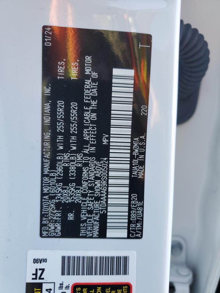 2024 Lexus Tx 350 Base VIN: 5TDAAAA69RS005024 Lot: 92084315