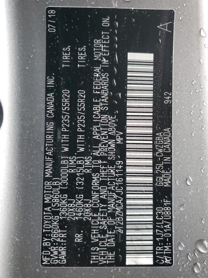 2018 Lexus Rx 350 Base VIN: 2T2BZMCA7JC161149 Lot: 93317865