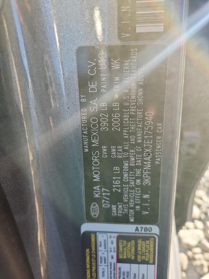 2018 Kia Forte Ex VIN: 3KPFN4A8XJE175940 Lot: 91998045