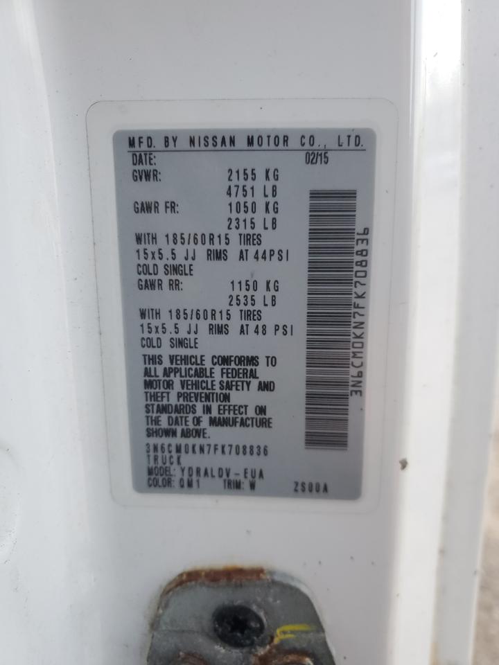 2015 Nissan Nv200 Utility / Service Van VIN: 3N6CM0KN7FK708836 Lot: 92984995