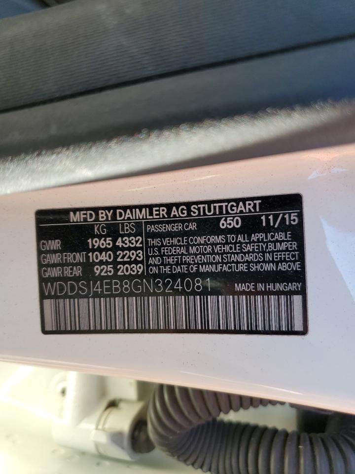 2016 Mercedes-Benz Cla 250 VIN: WDDSJ4EB8GN324081 Lot: 91714085