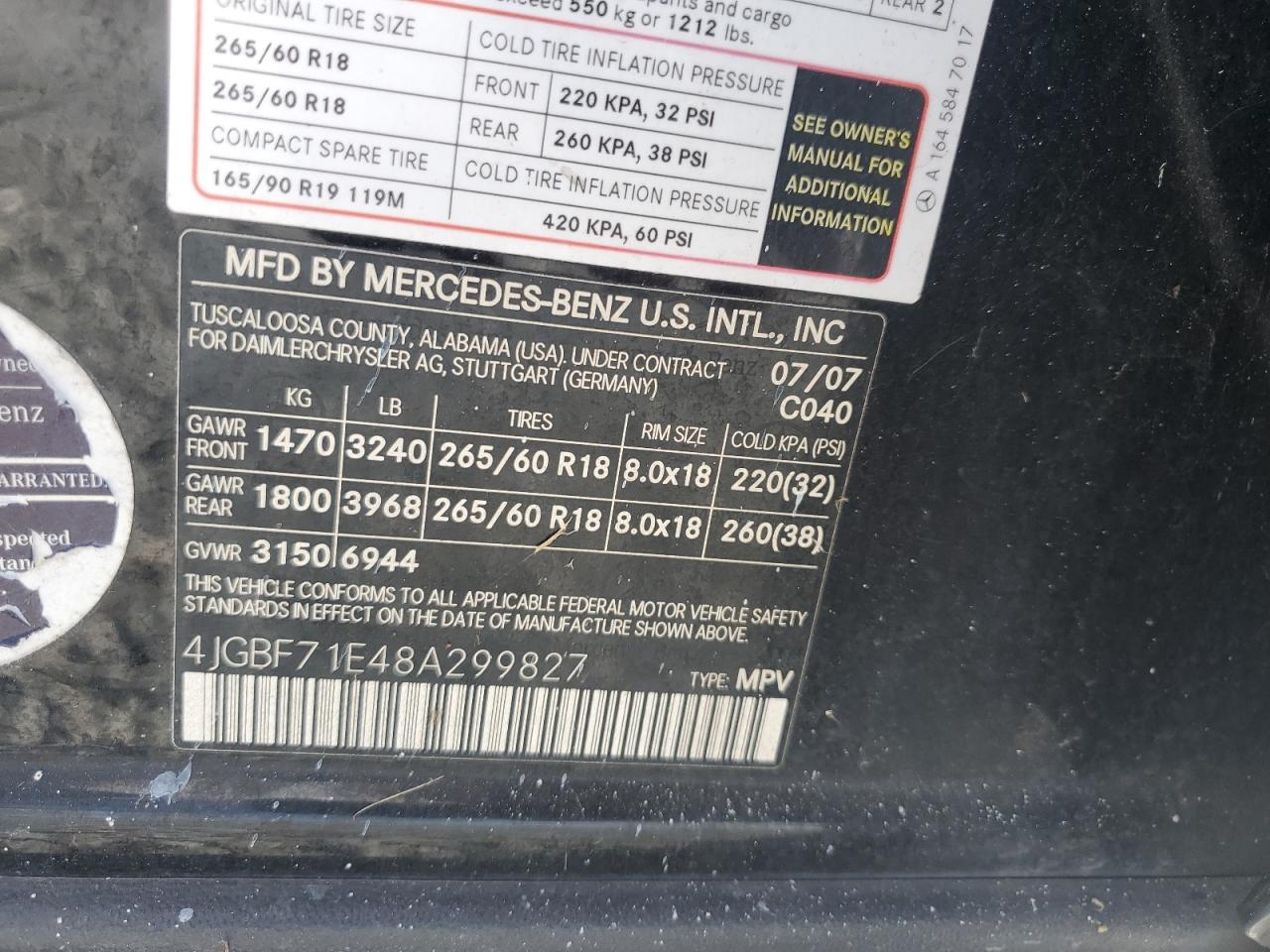 2008 Mercedes-Benz Gl 450 4Matic VIN: 4JGBF71E48A299827 Lot: 91444475