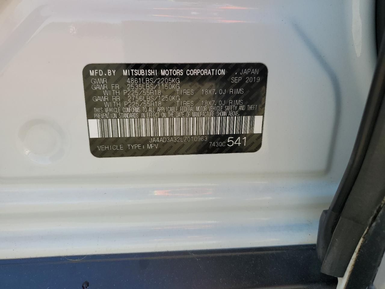 2020 Mitsubishi Outlander Se VIN: JA4AD3A32LZ010963 Lot: 90945845