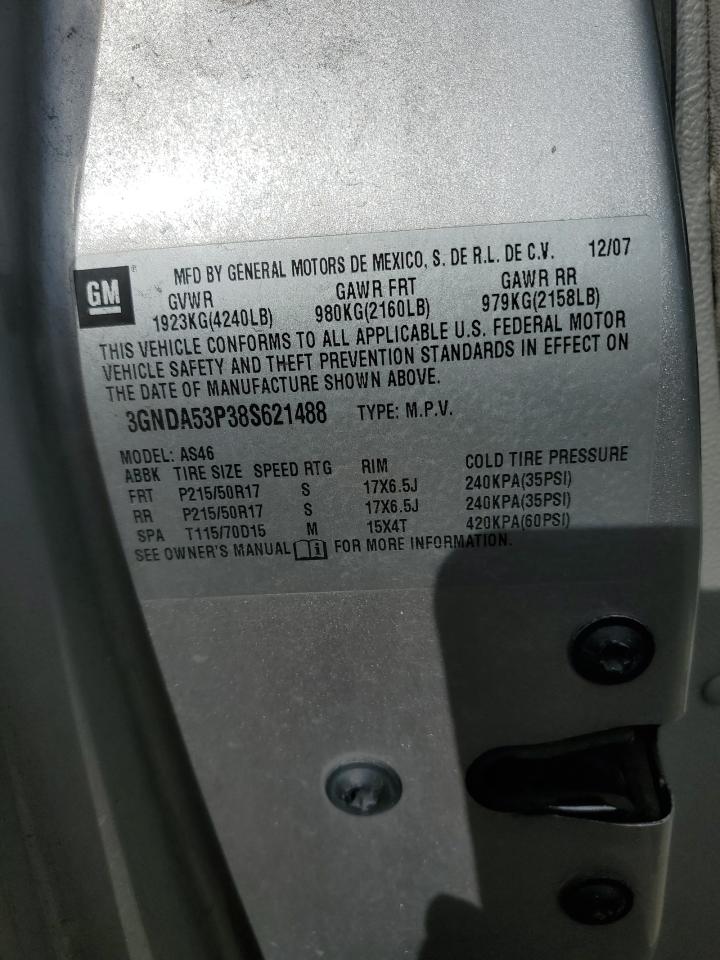 2008 Chevrolet Hhr Lt VIN: 3GNDA53P38S621488 Lot: 92893745