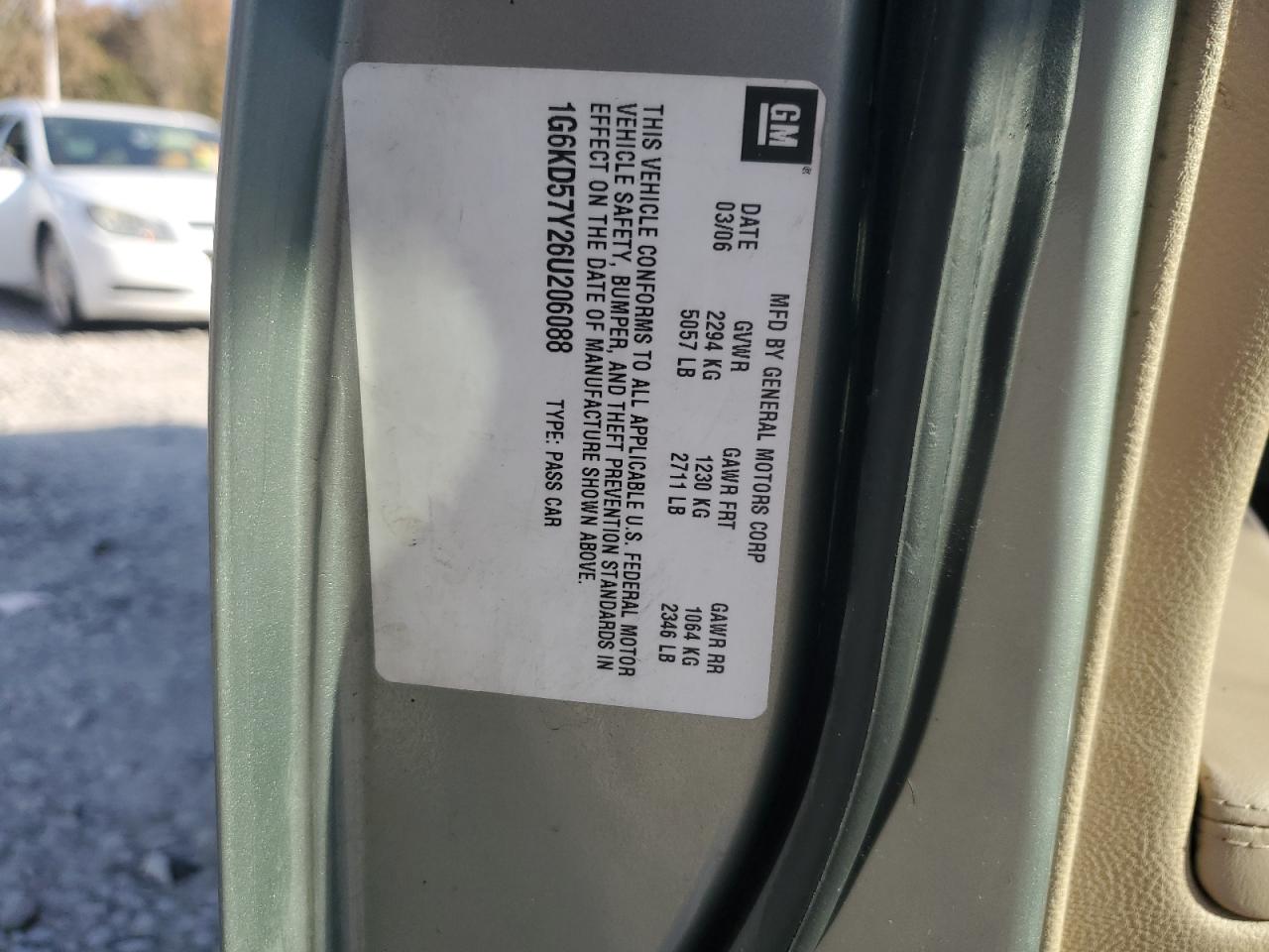 2006 Cadillac Dts VIN: 1G6KD57Y26U206088 Lot: 85434435