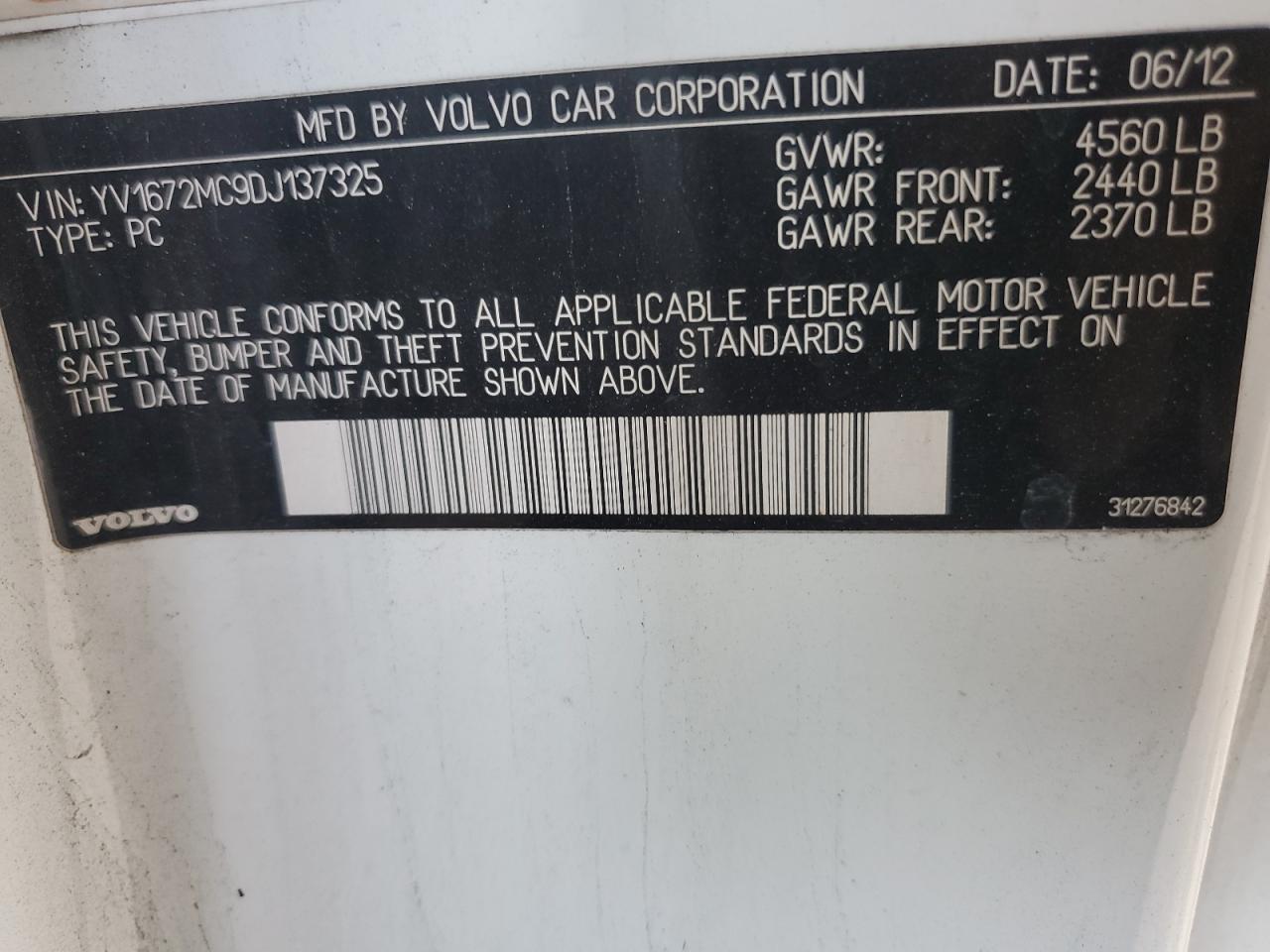 2013 Volvo C70 T5 VIN: YV1672MC9DJ137325 Lot: 92587685