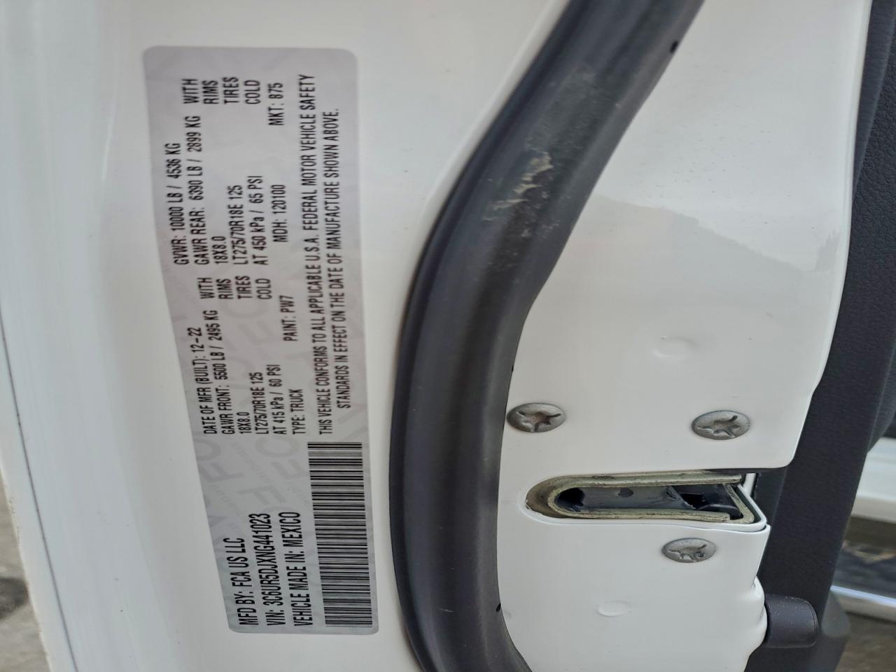 2022 Ram 2500 Big Horn/Lone Star VIN: 3C6UR5DJXNG441023 Lot: 93659105