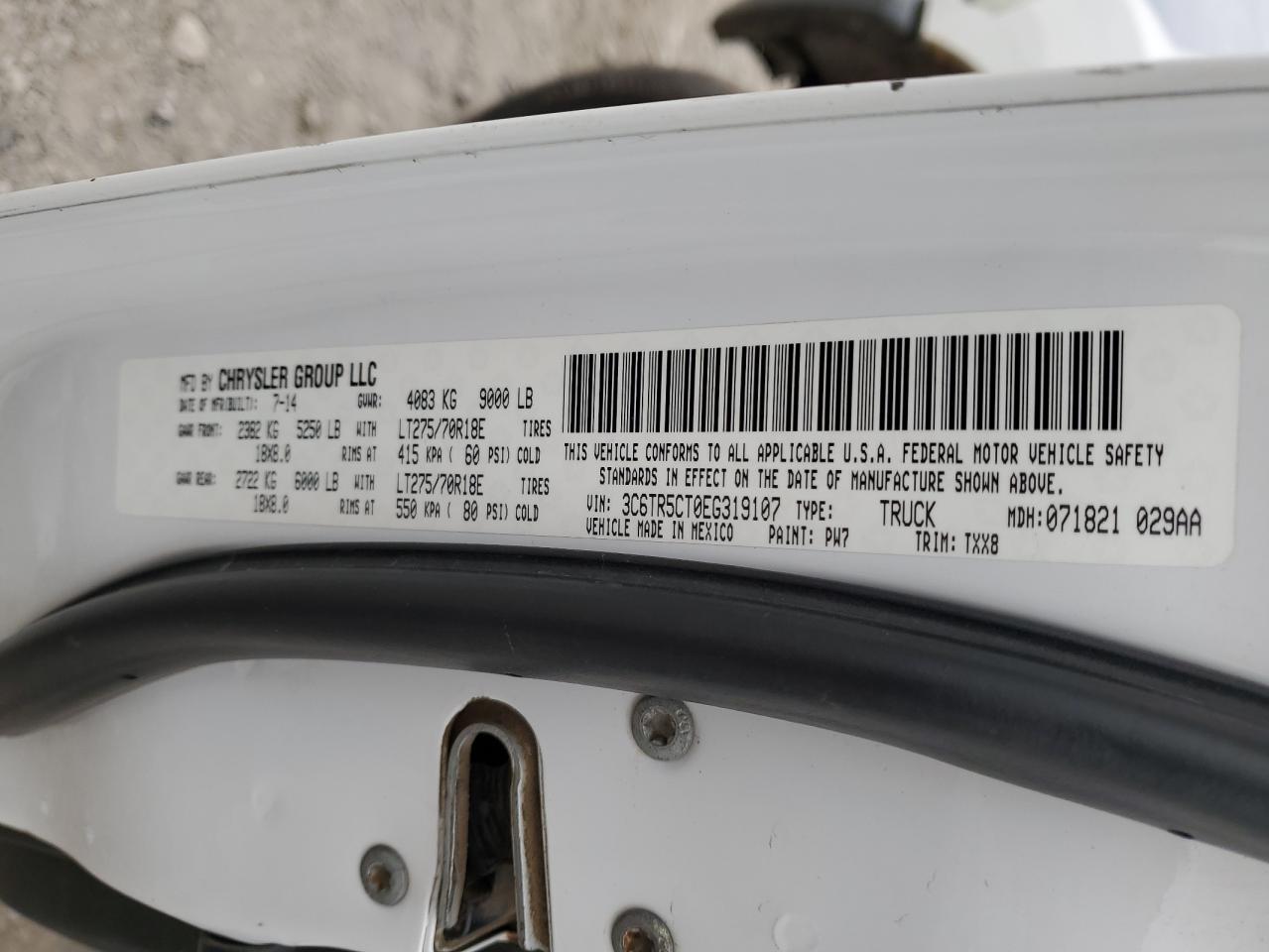 2014 Ram 2500 St VIN: 3C6TR5CT0EG319107 Lot: 90792285