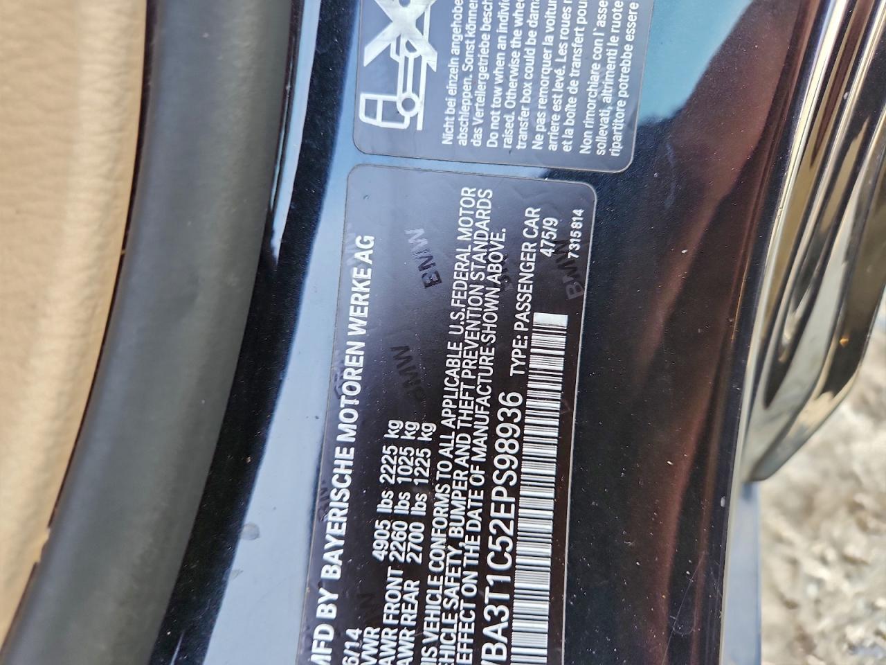 2014 BMW 428 Xi Sulev VIN: WBA3T1C52EPS98936 Lot: 94166715