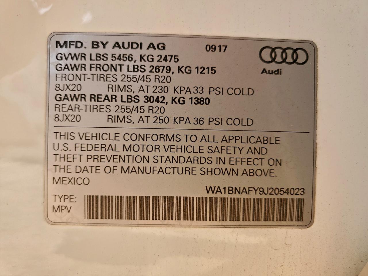2018 Audi Q5 Premium Plus VIN: WA1BNAFY9J2054023 Lot: 94379445