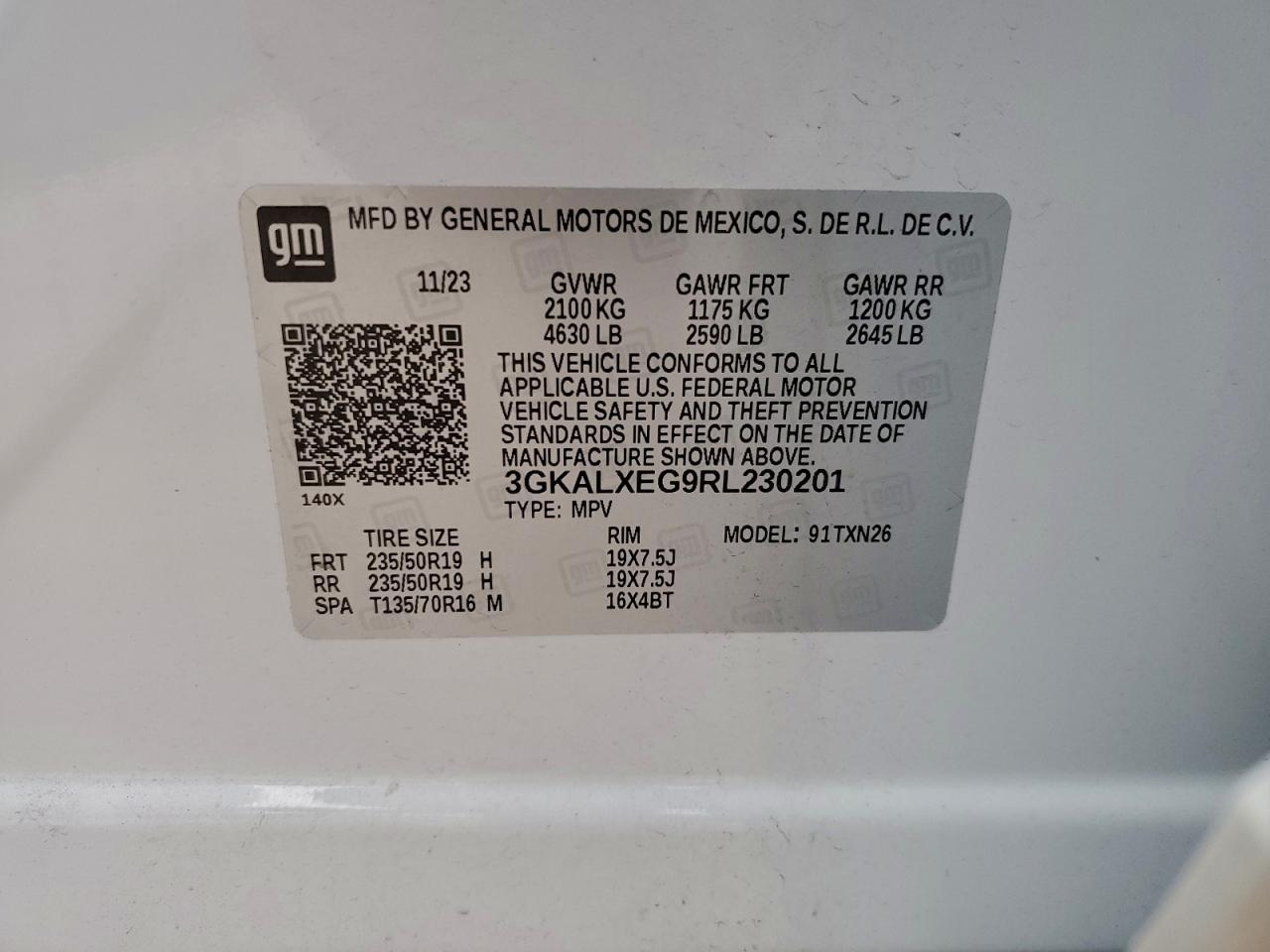 2024 GMC Terrain Denali VIN: 3GKALXEG9RL230201 Lot: 94190425