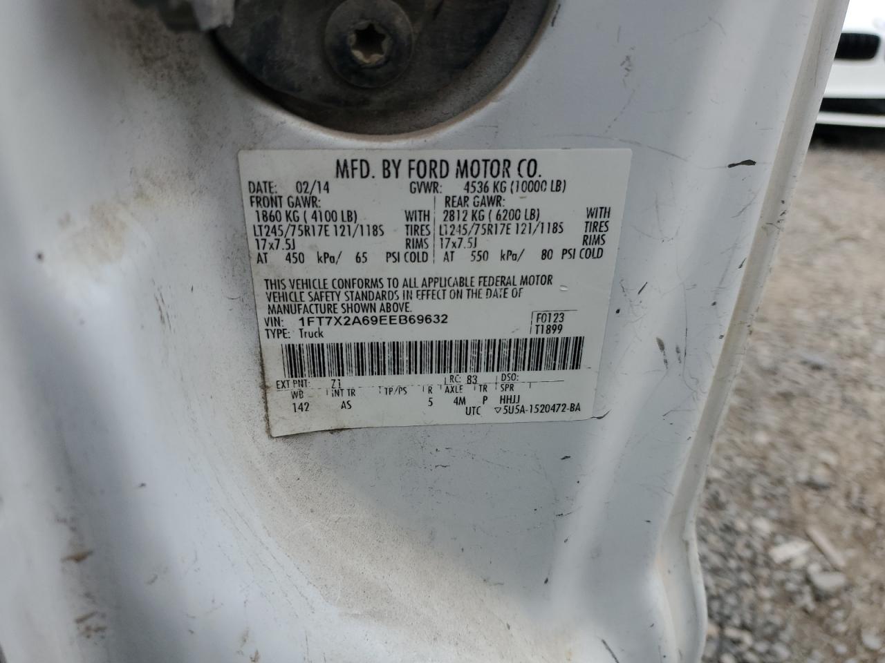 2014 Ford F250 Super Duty VIN: 1FT7X2A69EEB69632 Lot: 92209645