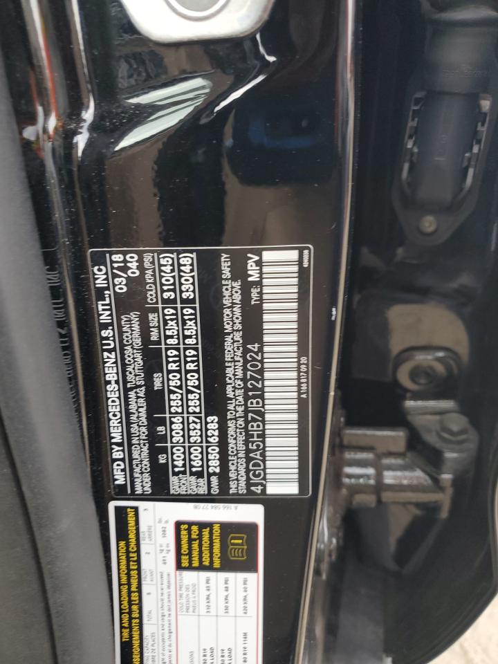 2018 Mercedes-Benz Gle 350 4Matic VIN: 4JGDA5HB7JB127024 Lot: 87122825