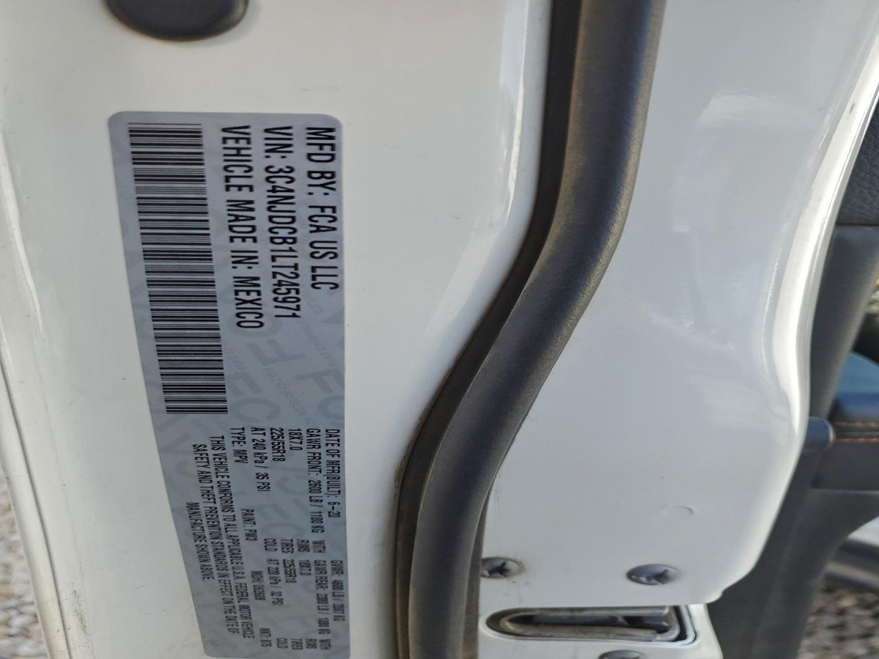 2020 Jeep Compass Limited VIN: 3C4NJDCB1LT245971 Lot: 94502795