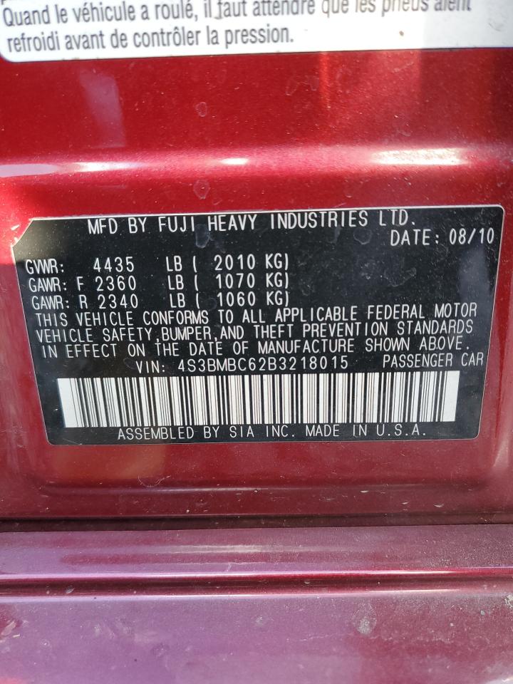 2011 Subaru Legacy 2.5I Premium VIN: 4S3BMBC62B3218015 Lot: 92685235