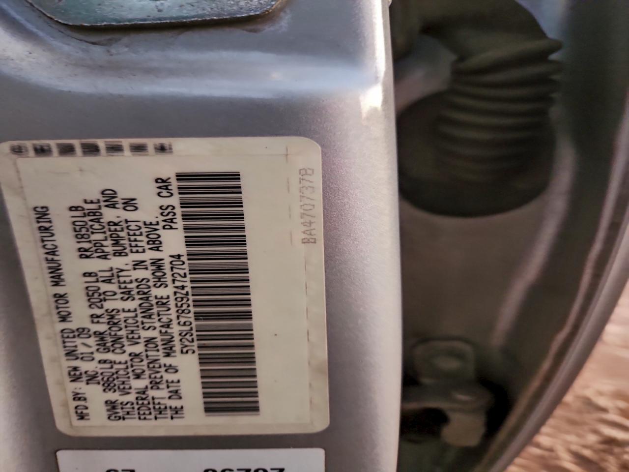 2009 Pontiac Vibe VIN: 5Y2SL67859Z472704 Lot: 94352345