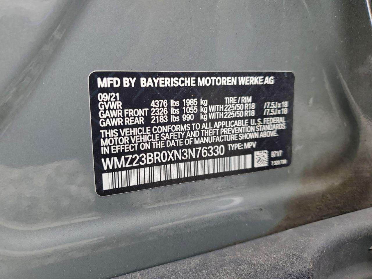 2022 Mini Cooper Countryman VIN: WMZ23BR0XN3N76330 Lot: 94058425