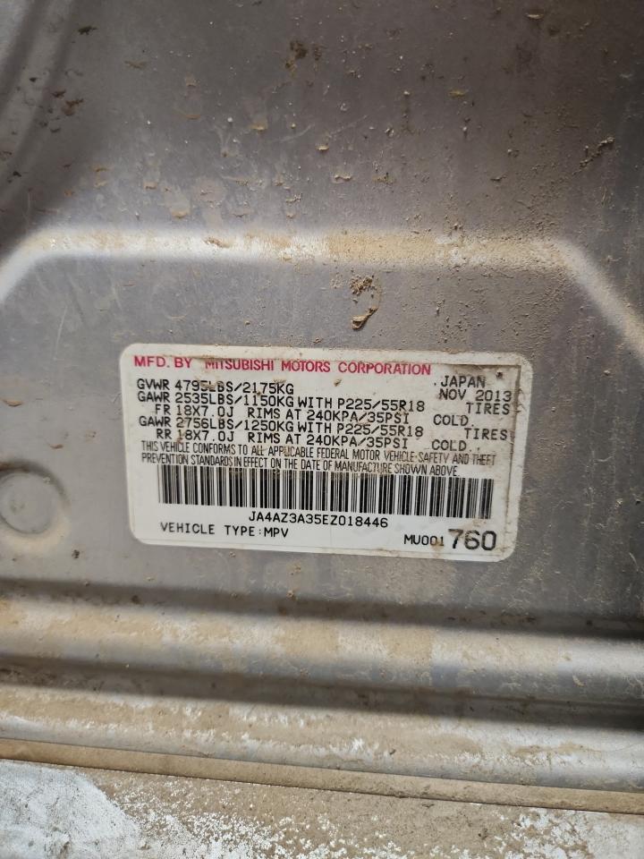2014 Mitsubishi Outlander Se VIN: JA4AZ3A35EZ018446 Lot: 91035025