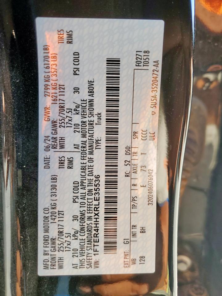 2024 Ford Ranger Xlt VIN: 1FTER4HHXRLE35536 Lot: 91311205