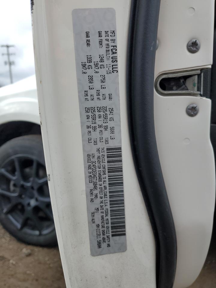 2016 Dodge Journey R/T VIN: 3C4PDDEG4GT168401 Lot: 91863445